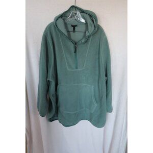 Ulla Popkin 1/4 zip fleece hooded pullover, light green, size 28/30